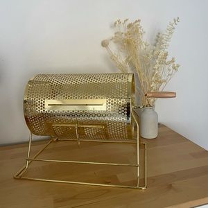 12" X 8" Durable Spinning Raffle Ticket Drum Brass